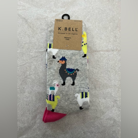 K. Bell Crew Socks Women’s Shoe Size 4-10 Sock Size 9-11 - Picture 1 of 4